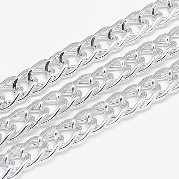 Unwelded Aluminum Double Link Chains, with Spool, Gainsboro,14.6x9x1.6mm