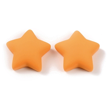 Resin Cabochons, Star, Orange, 18x19x7.5mm