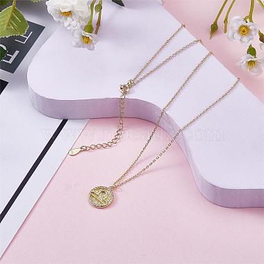 925 Sterling Silver 12 Constellation Necklace Gold Horoscope Zodiac Sign Necklace Round Astrology Pendant Necklace with Zircons Birthday Jewelry Gift for Women Men(JN1089I)-3
