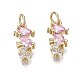 Brass Micro Pave Violet & Clear Cubic Zirconia Charms(ZIRC-S067-004-NR)-1