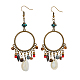 1 Pair Natural Shell & Synthetic Turquoise Chandelier Earrings(EJEW-FI0001-84)-1