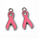 Breast Cancer Pink Awareness Ribbon Alloy Enamel Pendants(X-EA546Y-2)-1