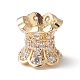 Eco-Friendly Rack Plating Brass Micro Pave Cubic Zirconia Double Sided Bead Caps(KK-F835-25B-G)-1