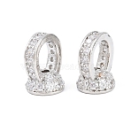 Brass Micro Pave Cubic Zirconia Pendant Bails, Rack Plating, Long-Lasting Plated, Lead Free & Cadmium Free, Platinum, 9x7x6mm, Hole: 4.5x4mm(KK-H268-12P)
