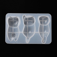 DIY Cat Pen Holder Silicone Mold, Resin Casting Molds, for UV Resin & Epoxy Resin Craft Making, Ghost White, 77x117x25mm, Inner Diameter: 54~68x24~30mm(DIY-TAC0012-76)