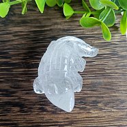 Natural Quartz Crystal Carved Healing Crocodile Figurines, Reiki Energy Stone Display Decorations, 50x30mm(PW-WG79151-02)