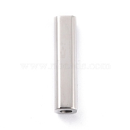 304 Stainless Steel Magnetic Clasps with Glue-in Ends, Cuboid, Stainless Steel Color, 24.8x6x6mm, Hole: 3mm(STAS-F276-05P)