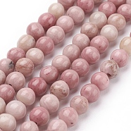 Natural Rhodonite Beads Strands, Grade A, Round, 6mm, hole: 1mm, 16 inch, about 60pcs/strand(G-G099-6mm-33)
