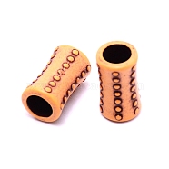 Plastic Beads, Imitation Wood, Large Hole, Twist Column with Spot, Sandy Brown, 17x10mm, Hole: 6mm(KY-TAC0008-16)