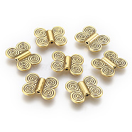 Tibetan Style Alloy Beads, Butterfly, Antique Golden, Lead Free & Cadmium Free, 20x17x3.5mm, Hole: 1.5mm(GLF9397Y)