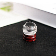Natural Quartz Crystal Display Decorations(Excluding Wooden Base), Gemstone Sphere, Round, 28~32mm(DJEW-PW0001-50A)