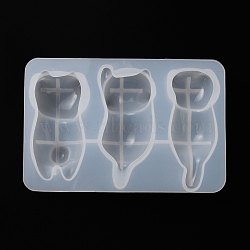 DIY Cat Pen Holder Silicone Mold, Resin Casting Molds, for UV Resin & Epoxy Resin Craft Making, Ghost White, 77x117x25mm, Inner Diameter: 54~68x24~30mm(DIY-TAC0012-76)