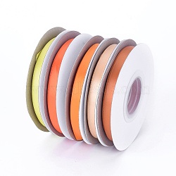 Single Face Polyester Satin Ribbons, for Gift Packing, Party Decorate, Jewelry Making, Mixed Color, 10mm, about 20yard/roll(SRIB-G008-M5)