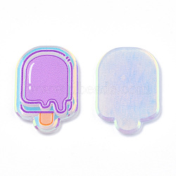 Transparent Printed Acrylic Cabochons, Ice Cream, Violet, 25.5x17x2.5mm(TACR-N016-25)
