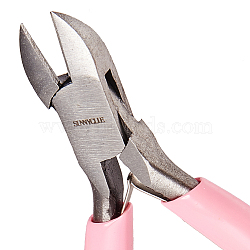 45# Carbon Steel Jewelry Pliers, Side Cutting Pliers, Polishing, Pink, 11.25x6.7x0.85cm(PT-SC0001-20)