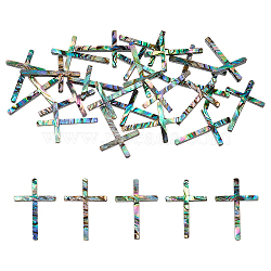 WADORN 25Pcs Natural Abalone Shell/Paua Shell Cabochons, Religion Cross, 17x12x1.5mm(SHEL-WR0001-02)