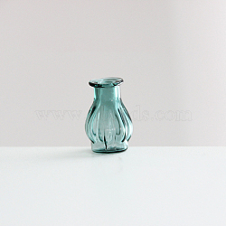 Transparent Miniature Glass Vase Bottles, Micro Landscape Garden Dollhouse Accessories, Photography Props Decorations, Teal, 14.5x22mm(BOTT-PW0006-03G)