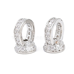 Brass Micro Pave Cubic Zirconia Pendant Bails, Rack Plating, Long-Lasting Plated, Lead Free & Cadmium Free, Platinum, 9x7x6mm, Hole: 4.5x4mm(KK-H268-12P)