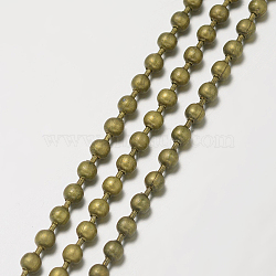 Iron Ball Chains, Beads Chain, Soldered, Antique Bronze, 3mm(CH-K001-01-3mm-AB-NF)