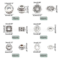 Tibetan Style Alloy Spacer Beads, Antique Silver, 12.5x10.5x1.8cm, 216pcs/box(TIBEB-PH0004-39AS)