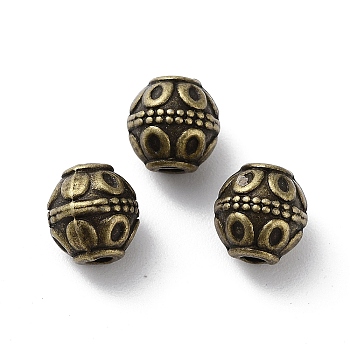 Tibetan Style Alloy Beads, Cadmium Free & Lead Free, Barrel, Antique Bronze, 7x7.5mm, Hole: 1.8mm