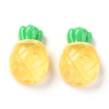 Transparent Resin Cabochons, Pineapple, Yellow, 18.5x12x9mm