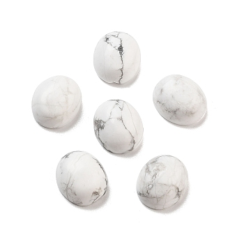 Natural Howlite Cabochons, Oval, 12x10x4.5mm