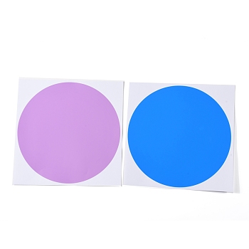 Waterproof PVC Self-Adhesive Picture Stickers, Flat Round with Rewritable, Random Single Color or Random Mixed Color, 28x0.25cm, 12 sheets/set