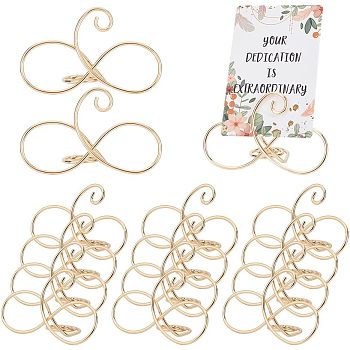 Iron Spiral Place Card Holders, Memo Holders, for Restaurants, Wedding, Office, Infinity, Golden, 73x45x48mm