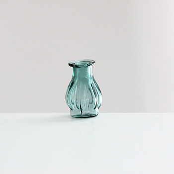 Transparent Miniature Glass Vase Bottles, Micro Landscape Garden Dollhouse Accessories, Photography Props Decorations, Teal, 14.5x22mm