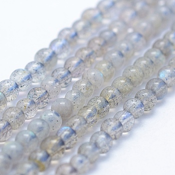 Natural Labradorite Beads Strands, Grade AB+, Round, 3mm, Hole: 1mm, about 192pcs/strand, 15.5 inch(39.5cm)
