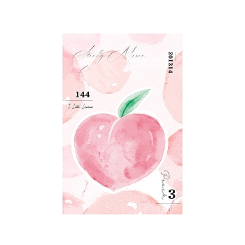 30 Sheets Fruit Theme Paper Memo Pads, Sticky Notes, for Office School Reading, Peach, 130x85mm