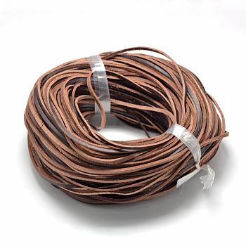 Leather Cords, Coconut Brown, 3x2mm, about 100yards/bundle(300 feet/bundle)