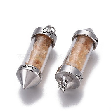 Antique Silver Bullet Citrine Pendants