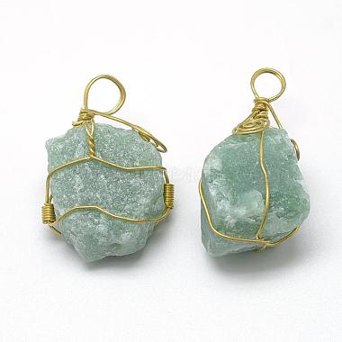 Natural Green Aventurine Pendants(G-R435-17)-2