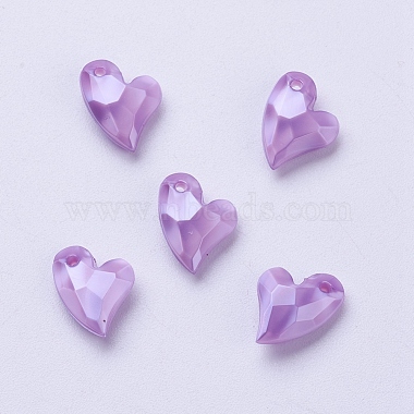 Lilac Heart Acrylic Charms