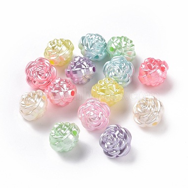 12mm Mixed Color Flower Acrylic Beads