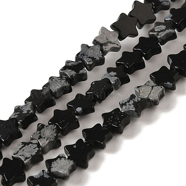 Star Snowflake Obsidian Beads