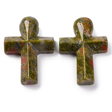 Cross Unakite Pendants