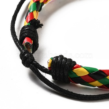 PU Imitation Leather Braided Cord Bracelets for Women(BJEW-M290-01H)-3