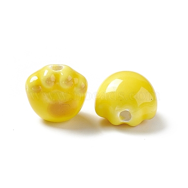 12mm Yellow Others Porcelain Beads