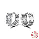 925 Sterling Silver Clear Cubic Zirconia Hoop Earrings(EJEW-L294-017P)-1