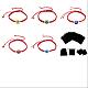 5Pcs 5 Colors Flat Round with Evil Eye Braided Bead Bracelets Set(BJEW-SZ0002-18)-1