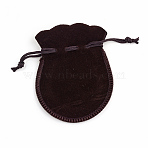 Gourd Velvet Bags, Coconut Brown, 12x9cm(X-TP-R005-9x12cm-07)