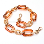 Acrylic Bag Handles, with Alloy Clasps, for Bag Straps Replacement Accessories, Coral, 45.3cm(FIND-WH0064-70C)