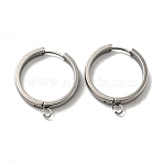 Tarnish Resistant 201 Stainless Steel Huggie Hoop Earrings Findings, with Vertical Loop, with 316 Surgical Stainless Steel Earring Pins, Ring, Stainless Steel Color, 24x4mm, Hole: 2.7mm, Pin: 1mm(STAS-A167-01W-P)
