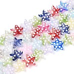 Glass Enamel Beads Strands, Star with Dot, Colorful, 14~14.5x15~15.5x6~7mm, Hole: 0.6mm, about 20pcs/strand, 9.65''(24.5cm)(GLAA-T028-04)