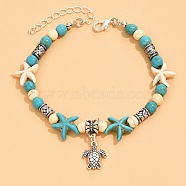 Bohemian Shell Beaded Bracelets, Summer Beach Vacation Turtle Charm Bracelets for Women(JB7649-10)