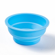 Portable Collapsible Watercolor Paint Brush Washing Water Cup, Foldable Painting Pen Cleaning Bucket, Pigment Mixing Cup, Deep Sky Blue, 9.9x4.4cm, Inner Diameter: 8.65cm(DIY-P072-01E)