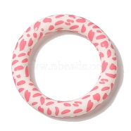 Silicone Beads, Ring, Pink, 65x10mm, Hole: 3mm(SIL-Z010-04E)